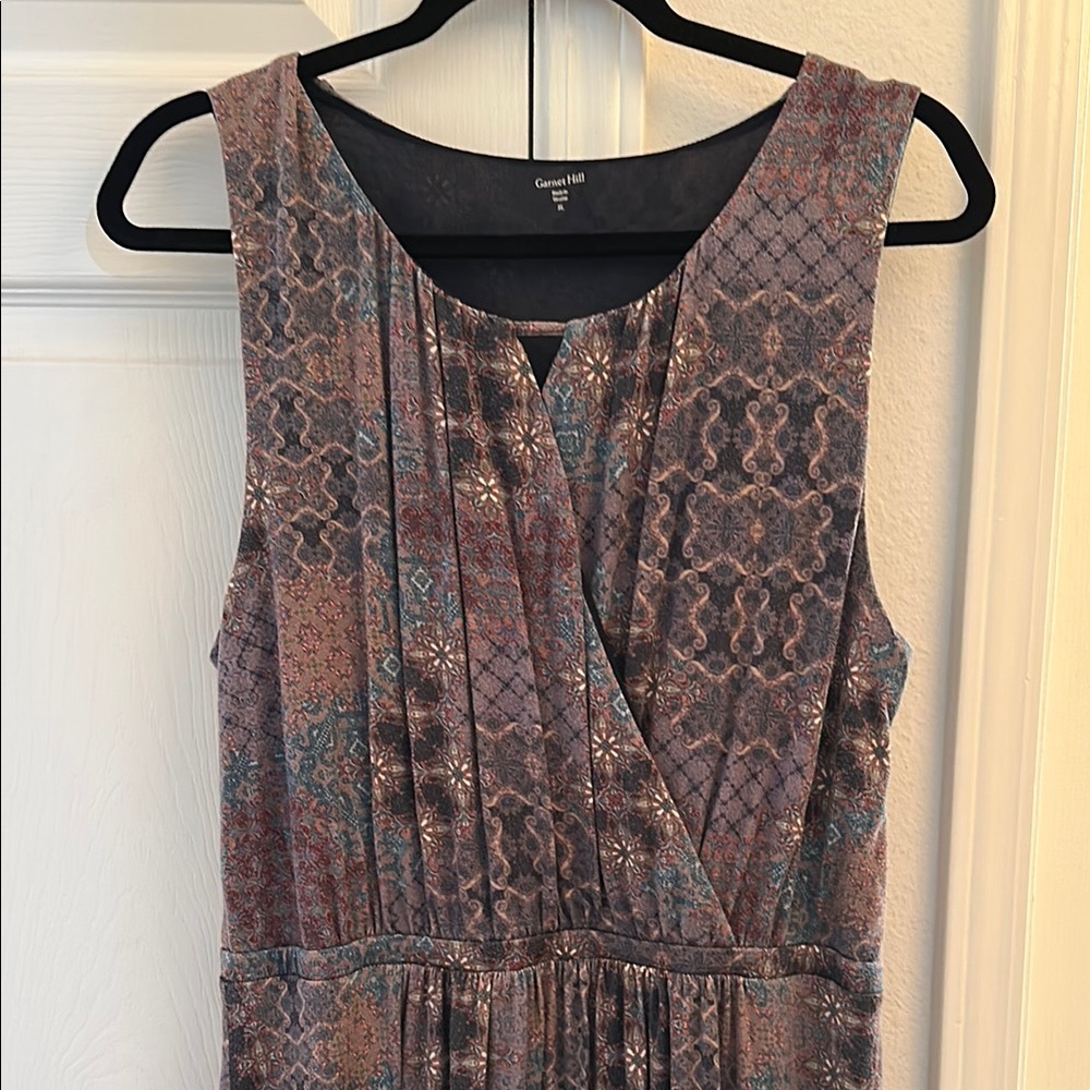 Garnet Hill Multi-Color Patterned Maxi Dress